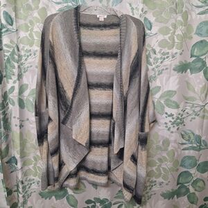Xhilaration Gray and Black Striped Women's Cardigan